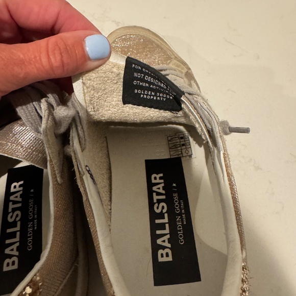 Golden Goose Ball Star Low Top Sneaker Nordstrom Exclusive Natural/ Gold/ Grey - Picture 5 of 8